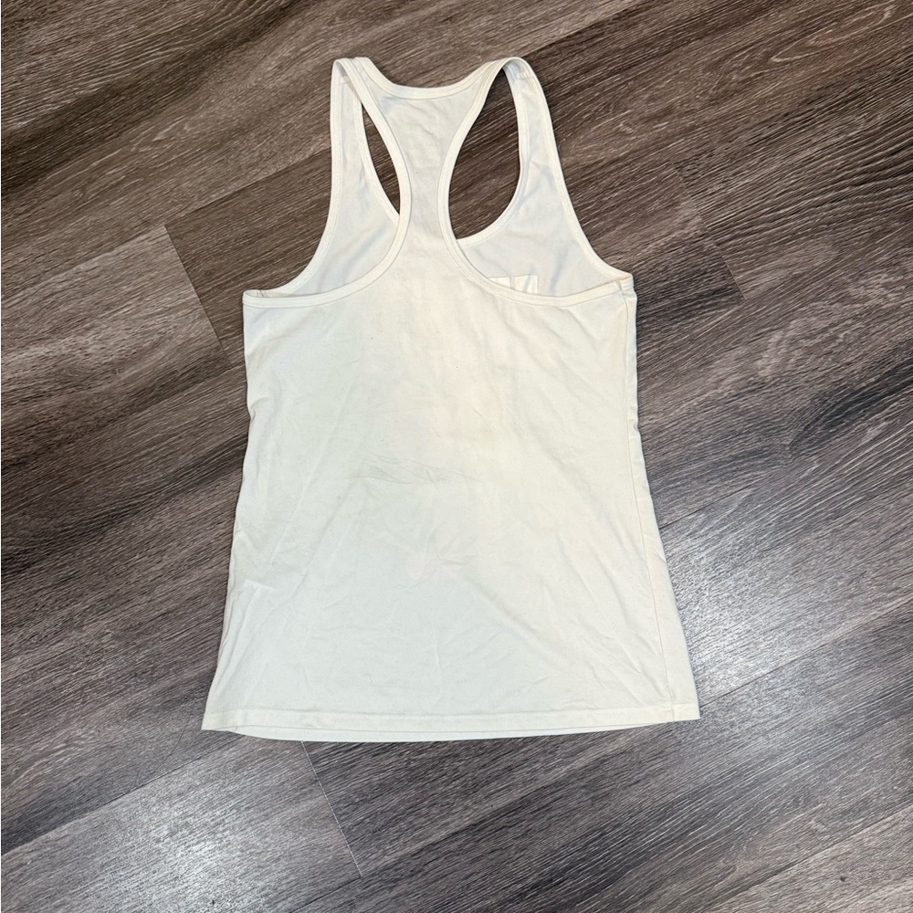 Nike White Tank Top with Pink and Black Graphic - Picture 6 of 8